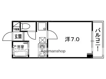 アルカーサル(1K/3階)の間取り写真