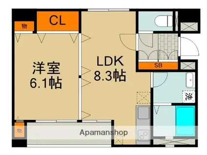 京阪電気鉄道京阪線 古川橋駅 徒歩3分 3階建 築20年(1LDK/3階)の間取り写真