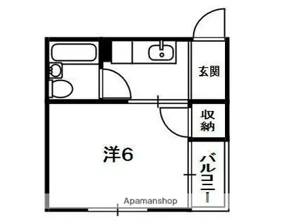 ウイングコート(1K/1階)の間取り写真