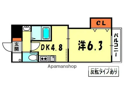 トゥリオ・イン(1DK/3階)の間取り写真