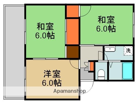 ラフォーレ山口(2DK/1階)の間取り写真
