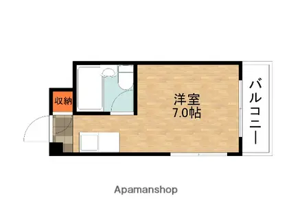 ハイツ長尾(1K/2階)の間取り写真