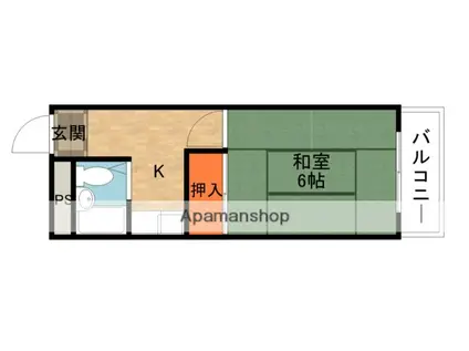 ハーモニーヒルズ桜丘(1K/5階)の間取り写真