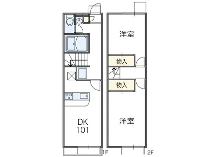 レオパレスルピナス(2DK/1階)の間取り写真