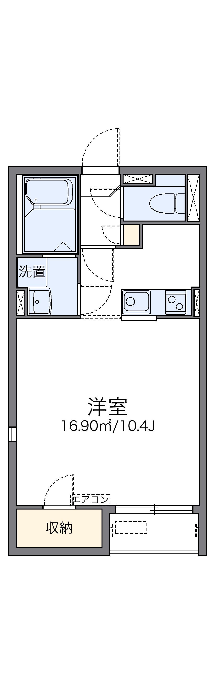 レオネクスト長尾台(1K/1階)の間取り写真