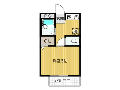 カメリアハイツA棟(1K/1階)の間取り写真