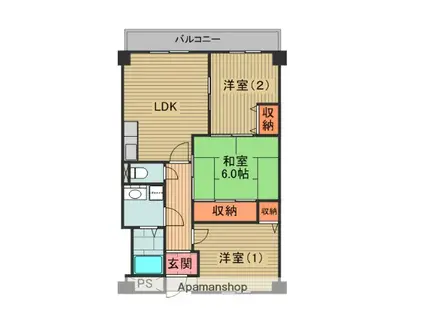 ルミネノヴァ菊田(3LDK/2階)の間取り写真