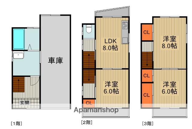 京阪電気鉄道京阪線 大和田駅(大阪) 徒歩13分 3階建 築41年(3DK)の間取り写真