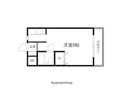 セントポーリア(ワンルーム/1階)の間取り写真