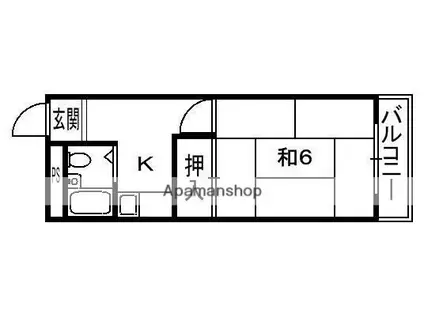 ハーモニーヒルズ桜丘(1K/5階)の間取り写真