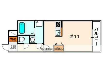 ミハマレジデンス枚方(ワンルーム/8階)の間取り写真