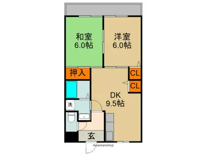 ルミネノヴァー大宮(2LDK/2階)の間取り写真