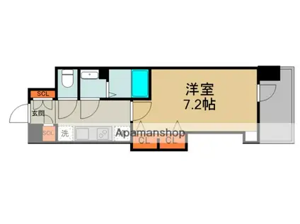 LUXENA KADOMA(1K/9階)の間取り写真