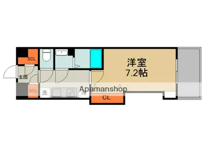 LUXENA KADOMA(1K/3階)の間取り写真