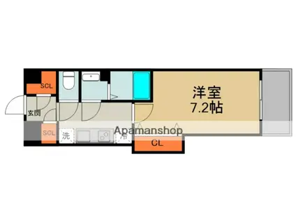 LUXENA KADOMA(1K/11階)の間取り写真