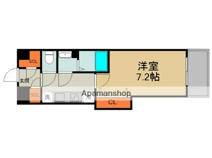 LUXENA KADOMA(1K/13階)の間取り写真