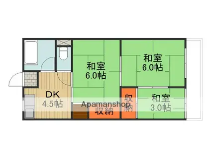 グリーンハイツ関(3K/1階)の間取り写真