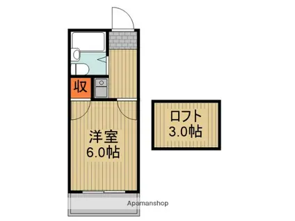 ハイツフミノNO.5(1K/2階)の間取り写真