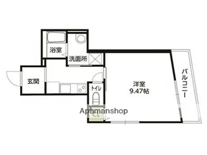 キャルムコート星田2番館(1K/2階)の間取り写真