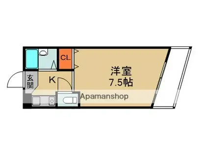 エスポワール大日(1K/3階)の間取り写真