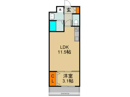 BISCUSSFORESTA大和田(1LDK/3階)の間取り写真