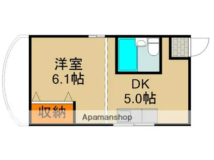 東北マンション(1DK/2階)の間取り写真