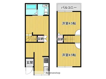 八雲北町テラス(3DK)の間取り写真