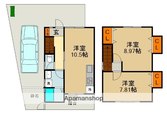 イクミハイツ(2LDK/1階)の間取り写真