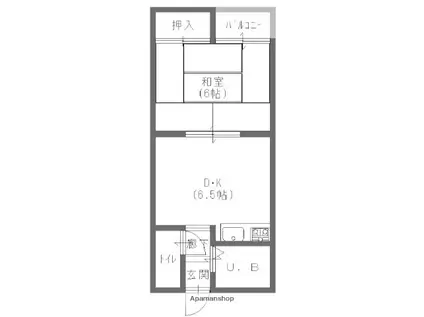 船越マンション(1DK/3階)の間取り写真