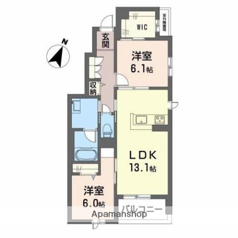 メゾン ドゥ パルク Ⅱ(2LDK/2階)の間取り写真