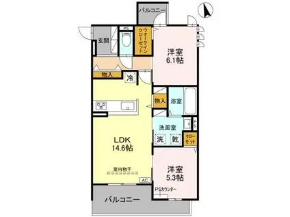 フィエルテ(2LDK/3階)の間取り写真