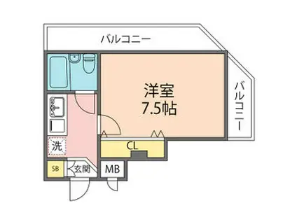 ベルハイム(1K/4階)の間取り写真