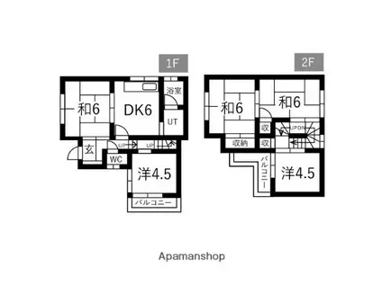 京阪電気鉄道京阪線 枚方公園駅 徒歩10分 2階建 築45年(5DK)の間取り写真
