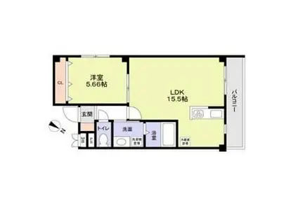 ENDLESSLY 北中振(1LDK/1階)の間取り写真