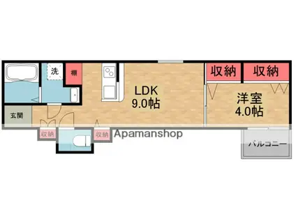 LEGGERO牧野(1LDK/1階)の間取り写真