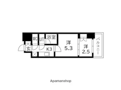 ウエリスアーバン守口(2K/10階)の間取り写真