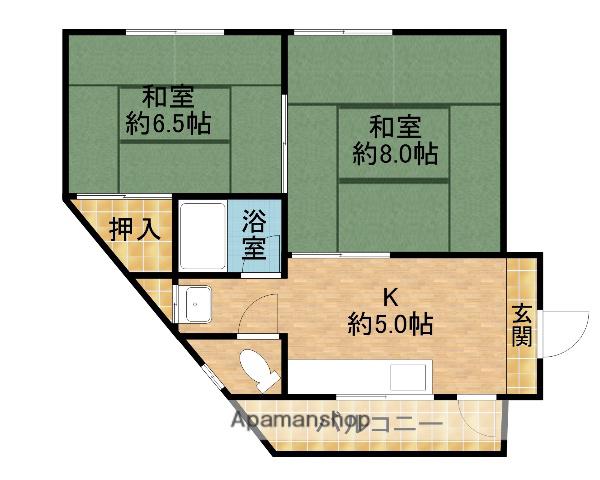 マンション島村(2K/2階)の間取り写真