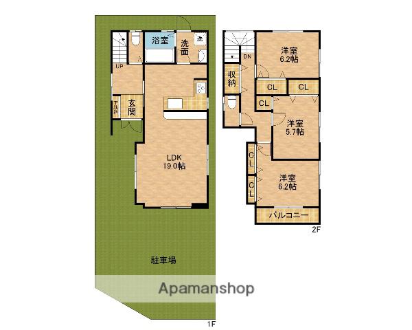 京阪電気鉄道京阪線 寝屋川市駅 バス乗車時間:9分 豊野浄水場前バス停で下車 徒歩3分 2階建 築1年(3LDK)の間取り写真