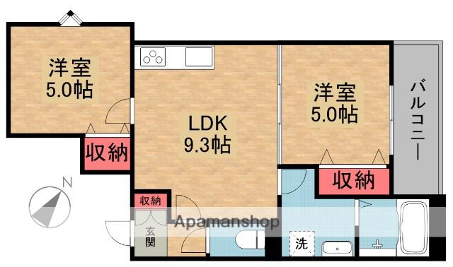 クリエオーレ星田(2LDK/3階)の間取り写真
