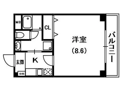 フィオーレ滝井(1K/1階)の間取り写真