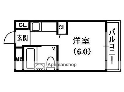 コムズスクエア日吉(ワンルーム/3階)の間取り写真