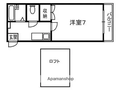 レオパレスさんわ大和田第5(1K/1階)の間取り写真