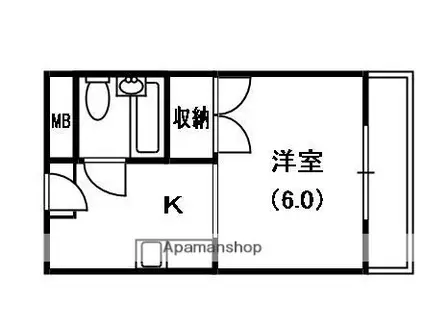 ハイツ大池(1K/3階)の間取り写真