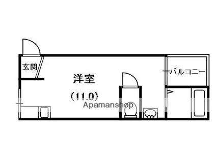 清水ハイツ(ワンルーム/2階)の間取り写真