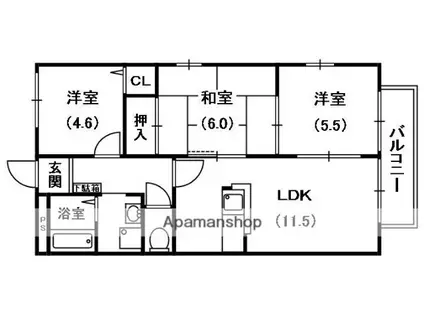 パストラルカーサ(3LDK/2階)の間取り写真