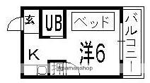 PAL HOUSE K(1K/2階)の間取り写真