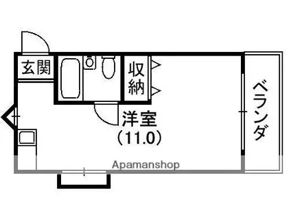 シャンテー三矢2(ワンルーム/2階)の間取り写真