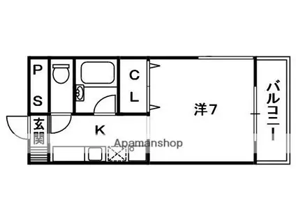 KSリバーパーク(1K/4階)の間取り写真