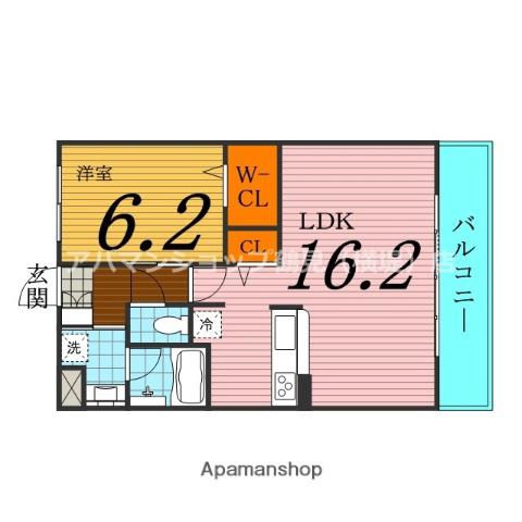 アヴァンタージュ(1LDK/1階)の間取り写真