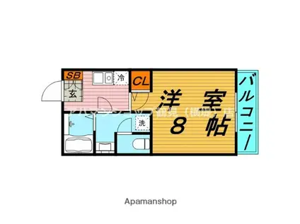 エス・ケイハイツ(1K/2階)の間取り写真